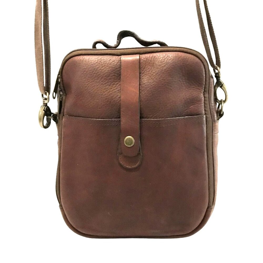 DELUTH Trading Lifetime  Man Crossbody Adjustable Bag Brown Leather Buffalo Leat